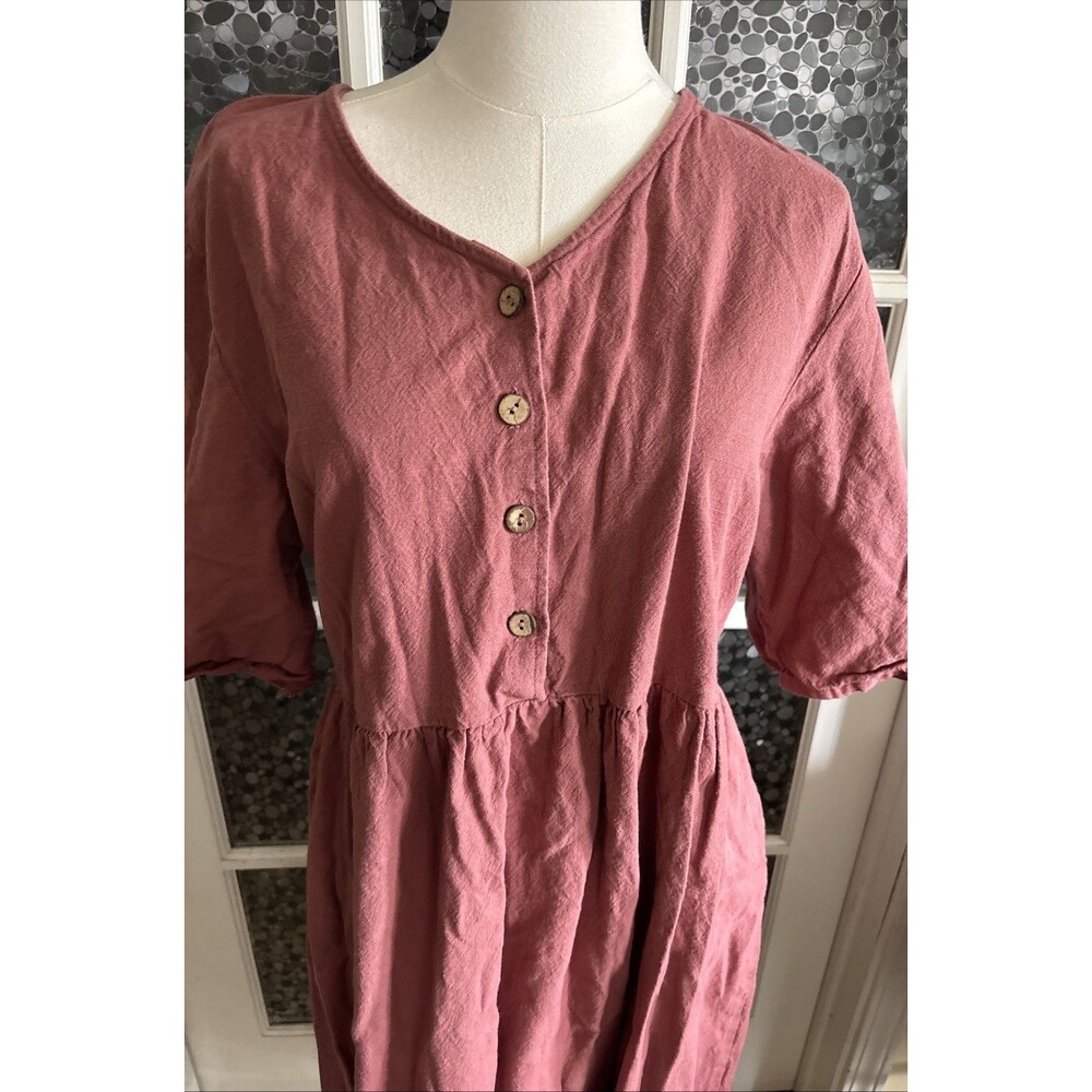 Little Cottonwood Dress Linen Cotton w/Pockets XXL Prairie Cottage - Picture 2 of 6